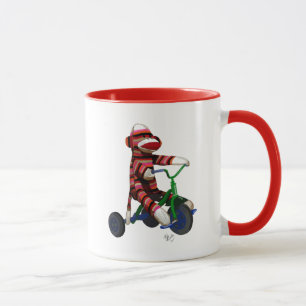 Mug Singe de chaussette sur le tricycle
