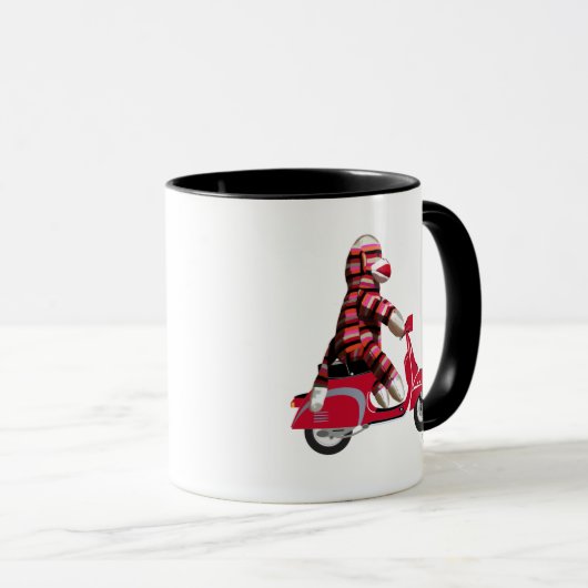 Mug Singe de queue sur cyclomoteur (Devant droit)