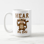 Mug Singe Funny n'entend pas de mal (Gauche)