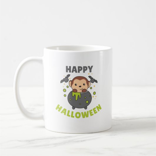 Mug Singe Halloween Joyeux Cauldron Bat (Gauche)