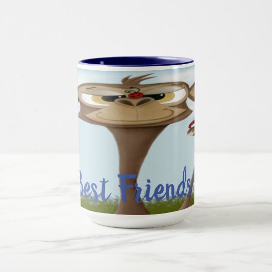 Mug Singe idiot et coccinelles (Centre)