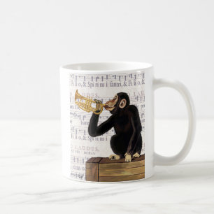 Mug Singe Jouant à la trompette