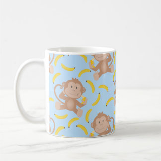 Mug Singe Mangeant Banane Bleu