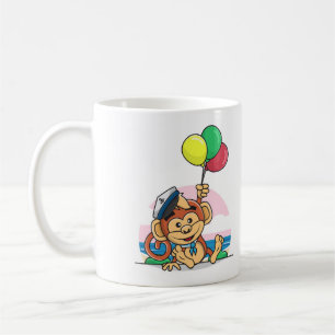Mug Singe Marin avec Ballons Colorés