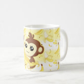 Mug Singe mignon de Kawaii tenant la banane (Devant droit)
