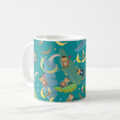 Mug Singe mignon et bananes dans le Motif d'arbre (Devant gauche)