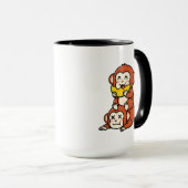 Mug Singe mignon mangeant de la pastèque, drôle d'art (Devant droit)