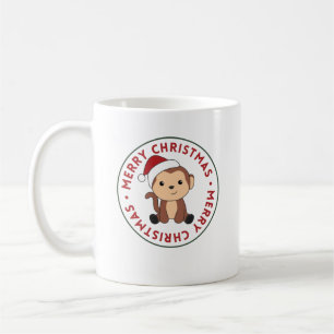 Mug Singe Noël Neige Hiver Animaux Singes