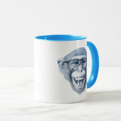 Mug Singe riant avec lunettes (Devant droit)