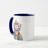 Mug Singe rigolo au sourire éclatant. (Devant gauche)