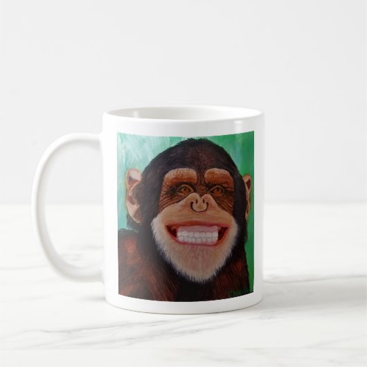 Mug Singe souriant au chimpanzé Imprimer (Gauche)