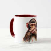 Mug Singe Speak No Evil Art Aquarelle (Devant gauche)
