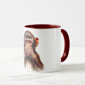 Mug Singe Speak No Evil Art Aquarelle (Devant droit)