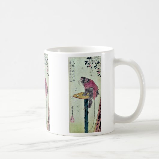 Mug Singe sur des fleurs de cerisier par Ando, (Droite)