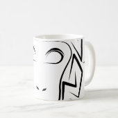 Mug Singe tribal noir et blanc (Devant droit)