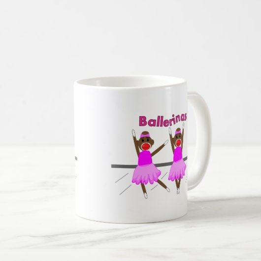 Mug Singes de chaussette de ballerine--Conception (Devant droit)