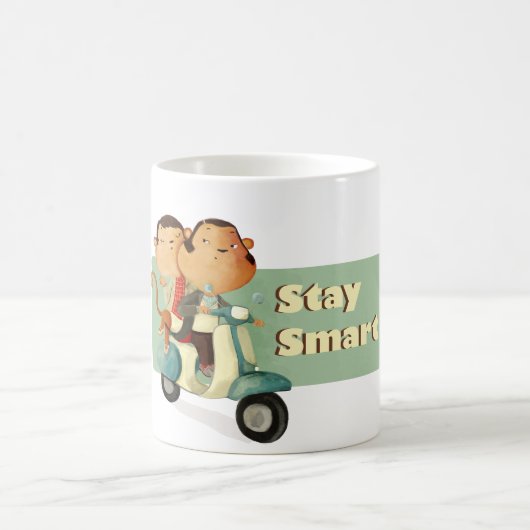 Mug Singes futés de scooter de séjour (Centre)