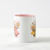 Mug Singing Cats Holding Bouquets (Centre)