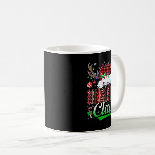 Mug Single Mom Claus Christmas Light Matching Family X (Devant droit)