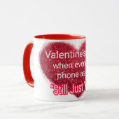 Mug Singles valentine's day sarcastic text on heart (Devant gauche)