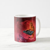 Mug Sinthesizer chat dans l'espace rouge (Devant droit)