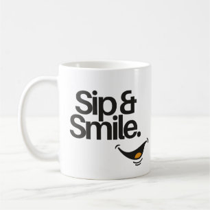 Mug Sip et Sourire   Citation Positive et Mignonne 