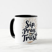 Mug Sip Pray Trust Café Et Jesus Lover (Devant gauche)