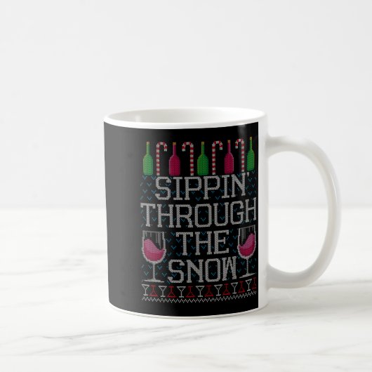 Mug Sipn' Through The Snow Red Wine Ugly Christmas Swe (Droite)