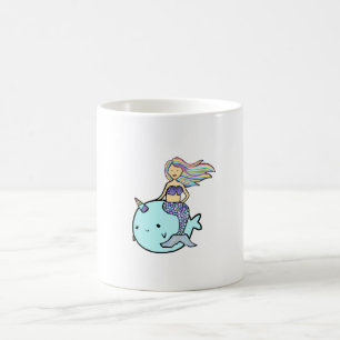 Mug Sirène avec arc-en-ciel Cheveux équitation animal 