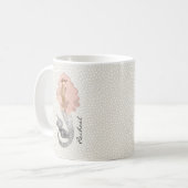 Mug Sirène avec cheveux roses et votre nom (Devant gauche)