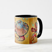 Mug Sirène avec dessin de coquille de mer (Devant droit)