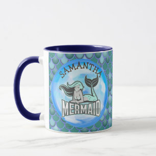Mug Sirène Bleu Bleu de l'océan