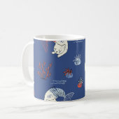 Mug Sirène de chat, motif transparent texturé. (Devant gauche)