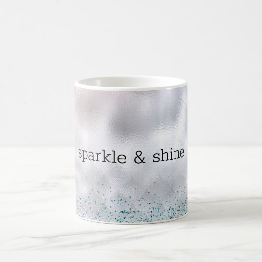 Mug Sirène de Parties scintillant rose Argent Confetti (Centre)