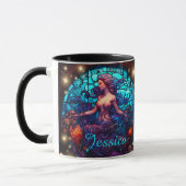 Mug Sirène en verre turquoise et violet Imaginaire (Gauche)
