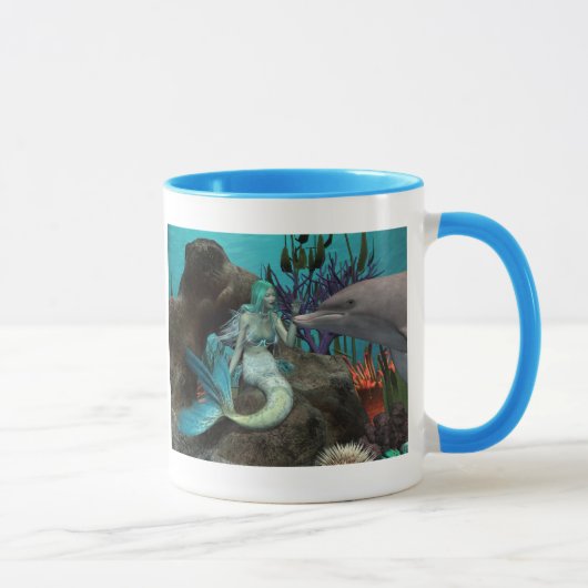 Mug Sirène et dauphin sous la mer (Droite)
