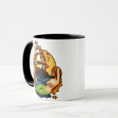 Mug Sirène et navire pirate (Devant gauche)