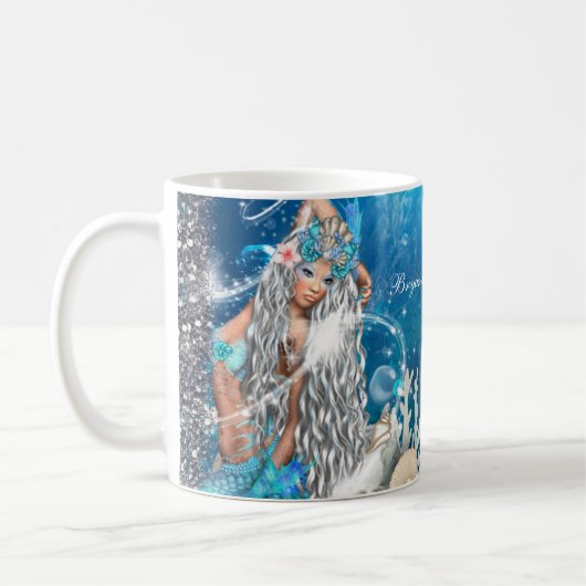 Mug Sirène Fantastique Blonde Plage Enchantée (Gauche)