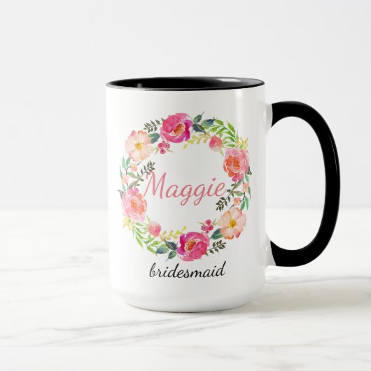 Mug Sirène Florale personnalisée (Droite)