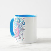 Mug Sirène rose de nageoire caudale (Devant gauche)