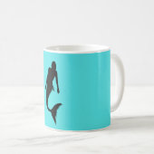 Mug Sirène Silhouette Bleu Été Moderne (Devant droit)