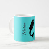 Mug Sirène Silhouette Bleu Été Moderne (Devant gauche)