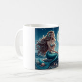 Mug Sirène sur la plage la nuit (Devant gauche)