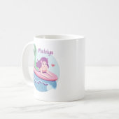 Mug Sirène Sur Surbord Ride Les Vagues Personnalisées (Devant gauche)