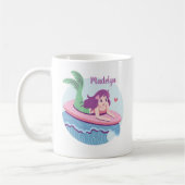 Mug Sirène Sur Surbord Ride Les Vagues Personnalisées (Gauche)