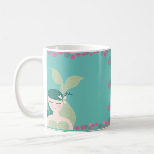 Mug Sirènes Dormantes Bulles Sarcelle Rose (Gauche)