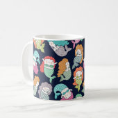 Mug Sirènes : motif sans soudure fantaisiste. (Devant gauche)