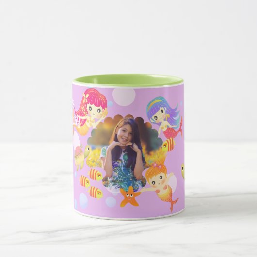 Mug Sirènes photo rose (Centre)