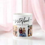 Mug Sisterhood Sisters 3 Photo Collectionneur Keepsaké<br><div class="desc">Célébrez la soif avec la Mug à café cadeau de conserves 3 Photo Collage Keepsaké. Cette tasse vibrante présente un magnifique collage de trois photos chères, capturant des moments spéciaux partagés avec vos soeurs. Le design rose-chaud apporte une touche amusante et élégante, ce qui en fait une pièce exceptionnelle pour...</div>