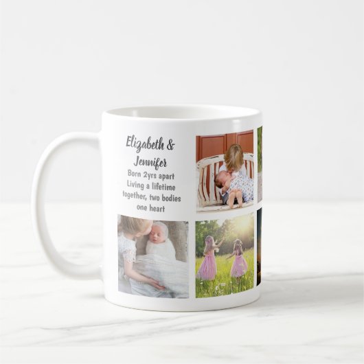 Mug Sisterly love 9 x Photo Collage Sisters Keepsaké (Gauche)